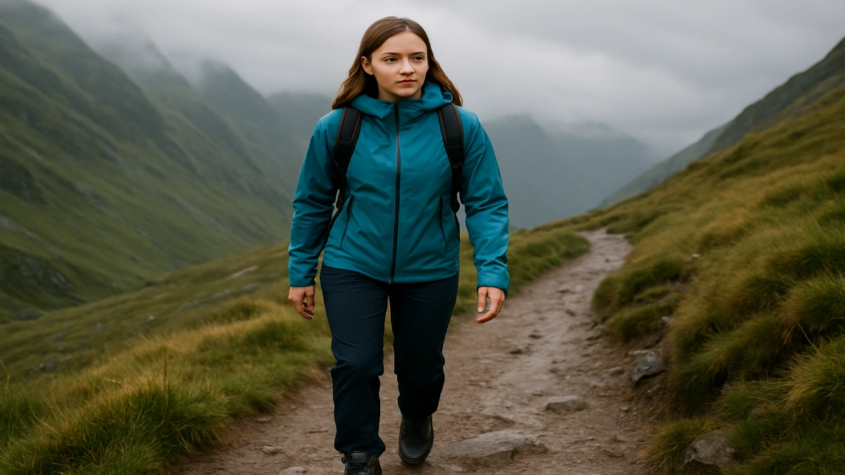 femeie purtând ghete de drumeție pentru femei pe traseu montan