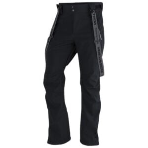 Pantaloni de schi Northfinder Lux pentru bărbați, negri, cu design de softshell cu trei straturi