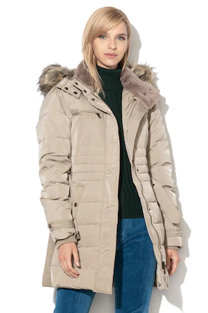 Geaca Pepe Jeans Lynn gri cu umplutură de puf