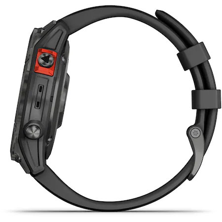 Latura ceasului sportiv Garmin Fenix 7 cu butoanele vizibile
