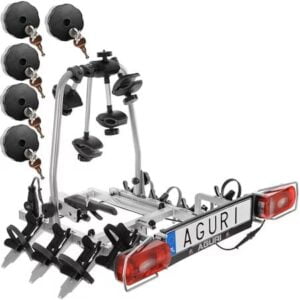 Platformă de bagaje pentru 4 biciclete Aguri Cruiser Ultimate, argintiu