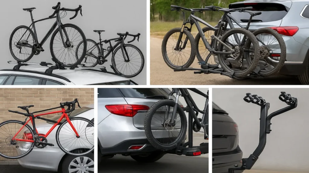 Diferite tipuri de suporturi pentru biciclete montate pe mașină