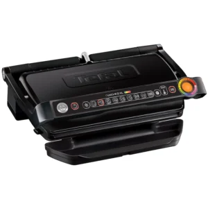 Grătar electric Tefal OptiGrill+ XL utilizat pentru gătirea cărnii și legumelor