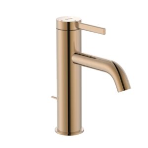 Baterie pentru lavoar Roca Ona Cold Start cu finisaj rose gold și ventil pop-up