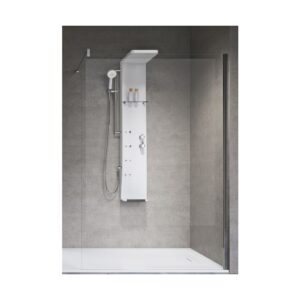 Panou de duș cu hidromasaj Novellini Dress S, alb mat, cu baterie termostatată