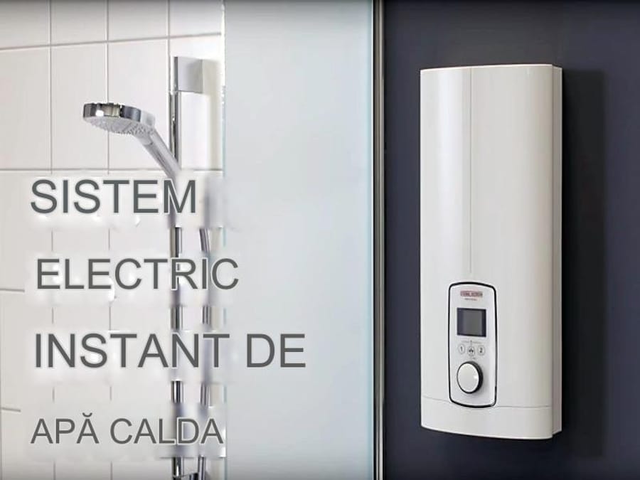 Sistem electric de încălzire instantă a apei montat în baie
