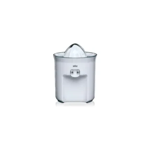 Storcător electric Braun CJ 3050 alb, pe blat de bucătărie, cu capacitate de 0,5 litri.