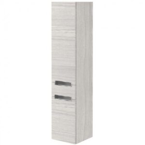 Dulap de baie suspendat alb cu aspect de lemn