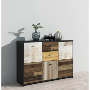 Comodă modernă cu două sertare și cinci uși pentru dormitor mic