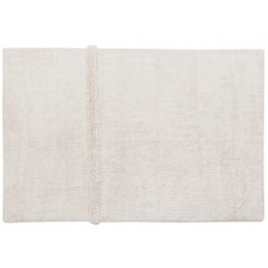 Covor din lână alb pentru dormitor, 250x340 cm, lucrat manual.