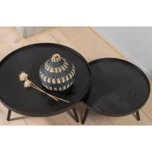 Măsuță de cafea rotundă WOOOD Mesa, Ø 60 cm, neagră