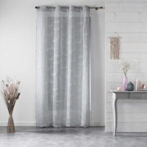 Perdea gri cu inele pentru dormitor modern