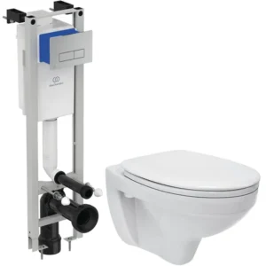 Set incastrat pentru vas WC suspendat, ideal pentru băi moderne, cu capac soft-close și rezervor ascuns
