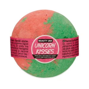 Bila de baie efervescentă cu vitamina E și căpșuni Unicorn Kisses de la Beauty Jar