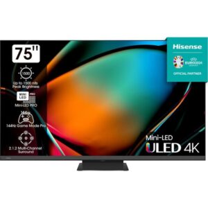Hisense Mini-LED ULED 75U8KQ cu funcții avansate pentru gaming 4K.