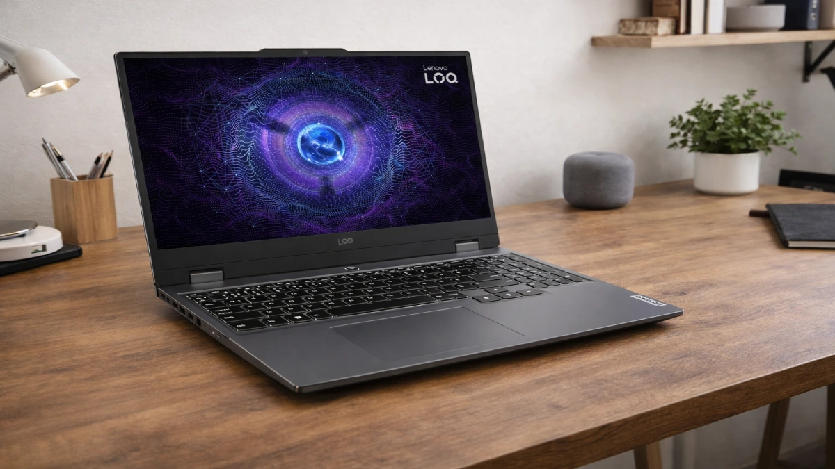 Laptop Lenovo LOQ 15IAX9 cu ecran 15,6″ Full HD 144 Hz și RTX 4050