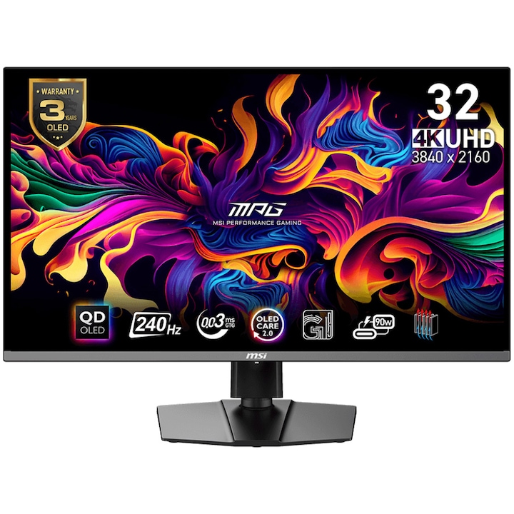 Monitor gaming MSI 32 inch UHD cu tehnologie QD-OLED și 240Hz
