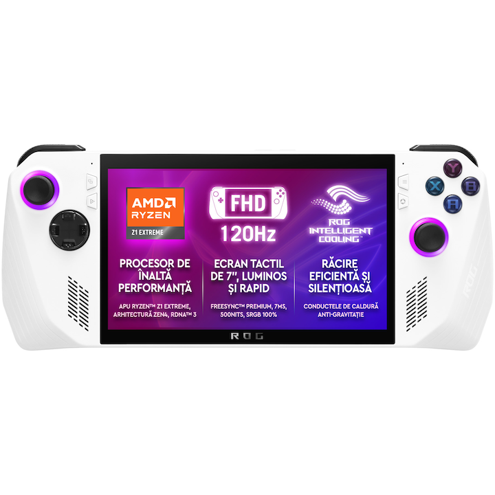 Consola ROG Ally Z1 Extreme cu procesor Ryzen Z1 Extreme și ecran Full HD