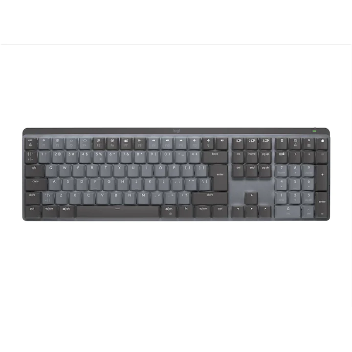 Tastatură mecanică wireless pentru productivitate cu switch-uri silențioase