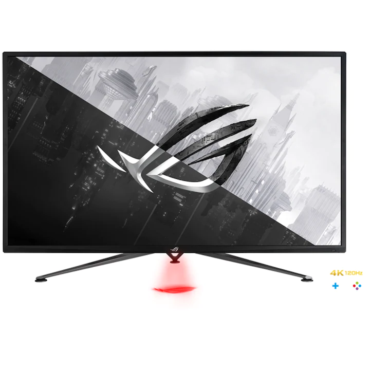 Monitor ASUS ROG Strix XG43UQ 43 inch 4K UHD cu refresh 144Hz într-un setup modern