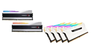 Comparatie vizuală între kituri de memorie DDR4 și DDR5 cu iluminare RGB