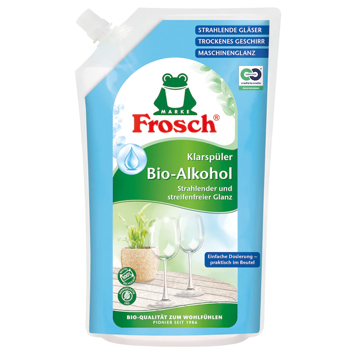 Frosch agent de clătire ecologic pentru mașina de spălat vase, flacon de 750 ml