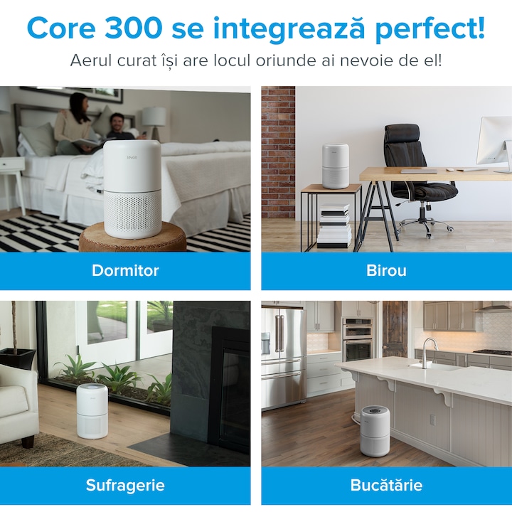 Levoit Core 300 – purificator de aer compact cu sistem triplu de filtrare