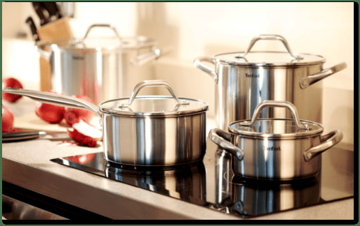 Set de vase din inox compatibile cu plita cu inducție