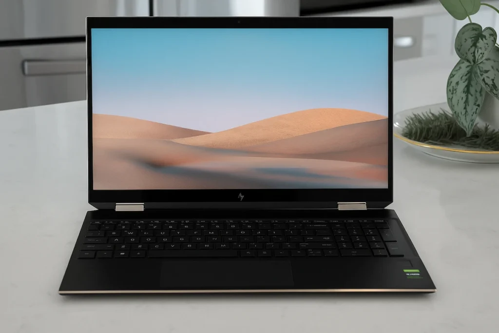 Laptop cu ecran de înaltă rezoluție, afișând imagini clare și detaliate