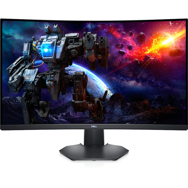 Monitor curbat Dell S3222DGM 31,5 inch QHD 165Hz pe birou de gaming