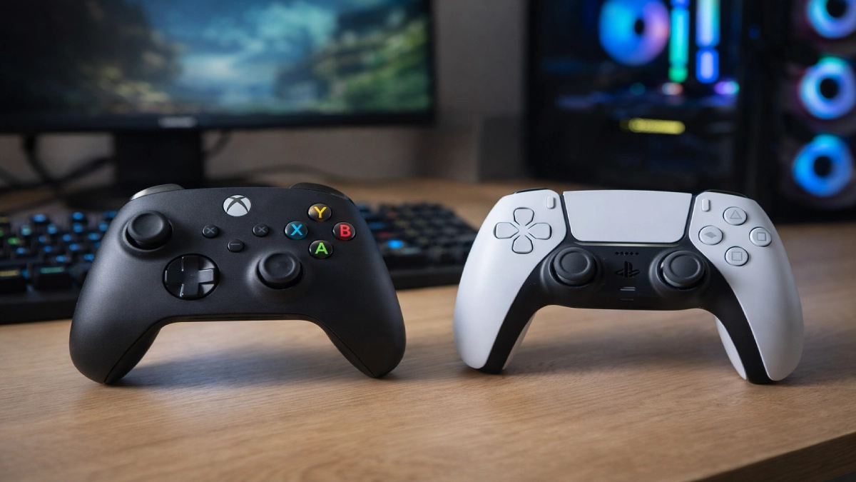 Controller Xbox și controller PlayStation comparate pentru gaming pe PC