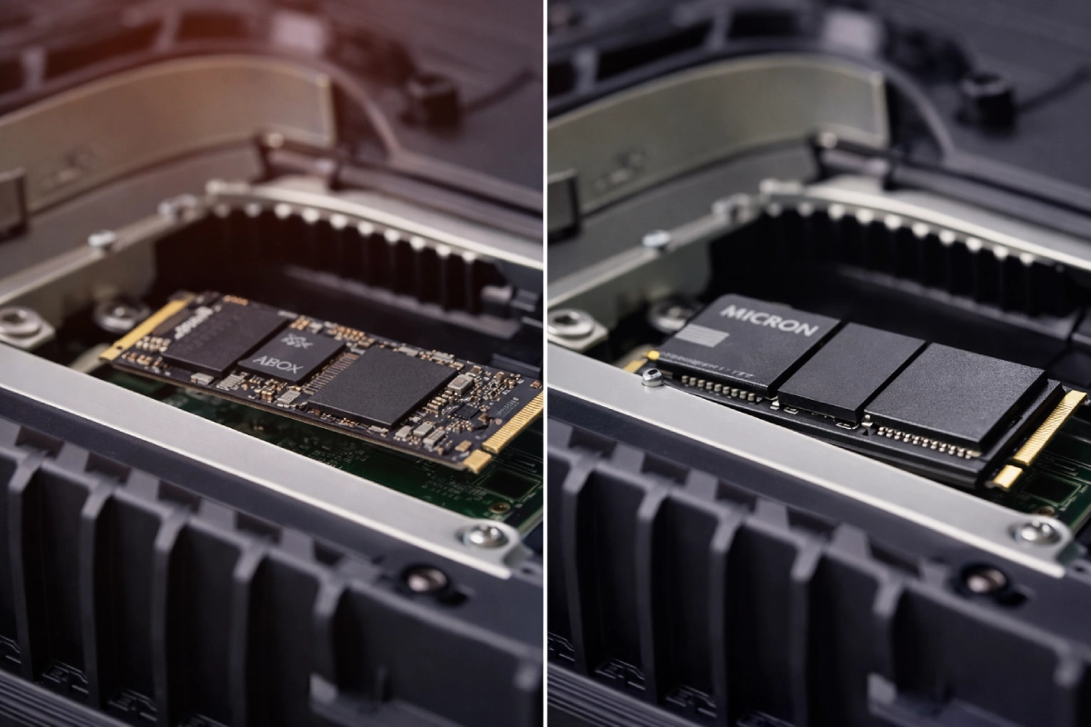 SSD PS5 cu radiator vs fără radiator instalat în slot M.2 diferență răcire