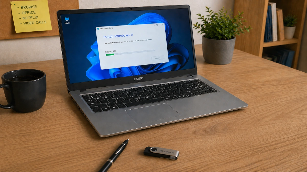 Acer Aspire 3 A315-24P, laptop AMD Ryzen 5 7520U, 8GB RAM, 512GB SSD, ecran Full HD, argintiu