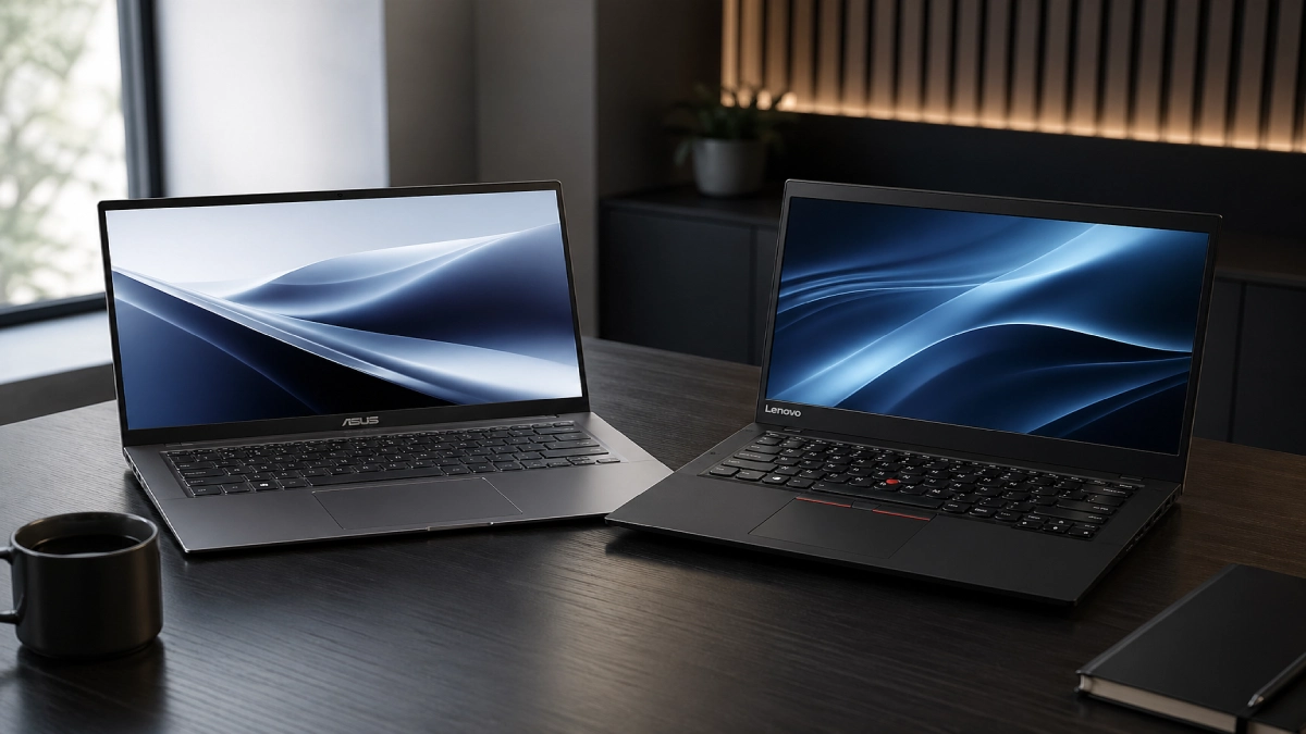 ASUS vs Lenovo laptopuri – comparație față în față pe birou