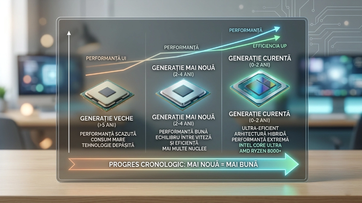 generații procesoare laptop — de ce contează să cumperi procesor din generație curentă