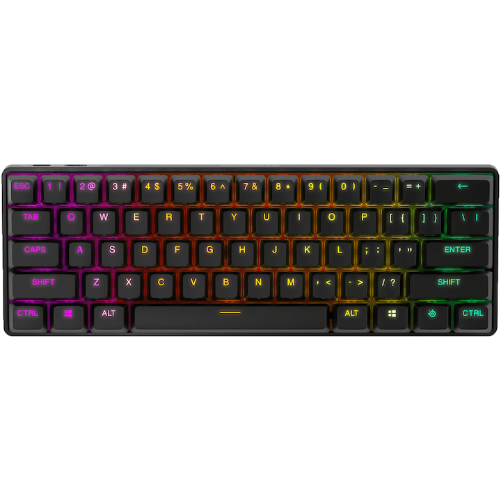 Tastatură gaming wireless SteelSeries Apex Pro Mini WL 60% cu switch-uri OmniPoint ajustabile și iluminare RGB