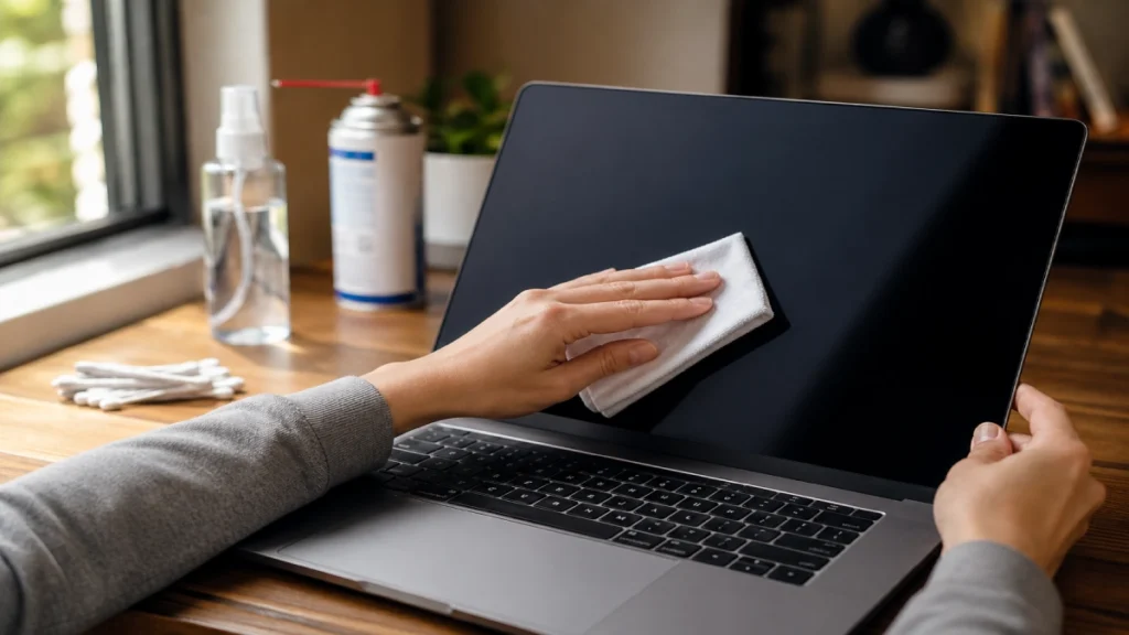 Cum cureți un laptop corect — ghid complet, pas cu pas