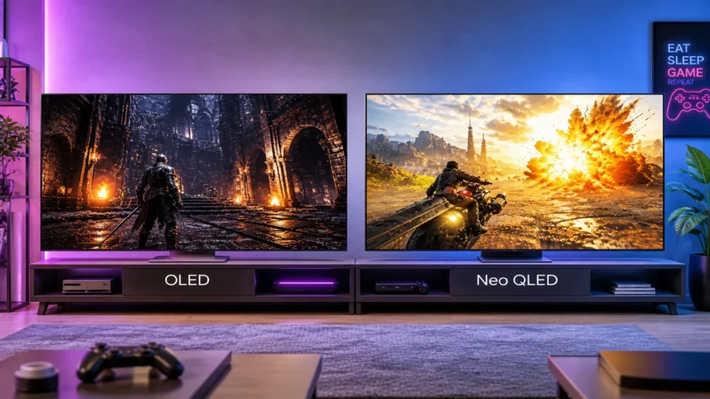 OLED vs QLED pentru gaming: Care tehnologie câștigă cu adevărat?