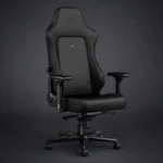 Noblechairs HERO Black Edition — scaun gaming premium negru cu cotiere 4D și bază aluminiu, vedere laterală