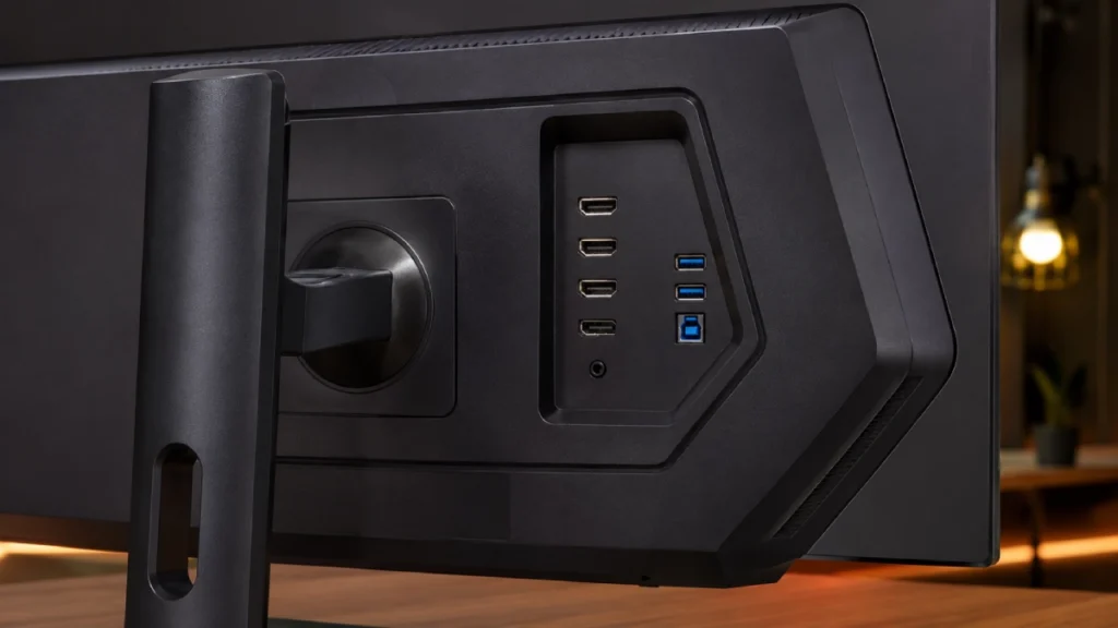 Porturile de conectivitate ale LG UltraGear 32GS95UE-B, vedere din spate