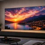Televizor modern într-o cameră de zi, ilustrând gama TCL de la LED la Mini LED