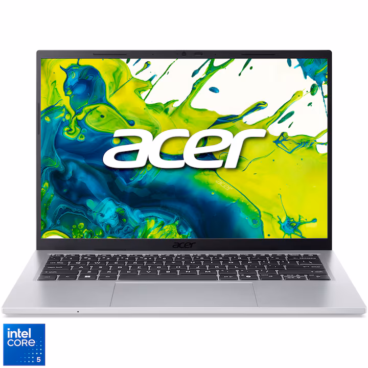 Laptop Acer Aspire Go 14 AG14-72P cu ecran de 14 inch WUXGA IPS 120 Hz, Intel Core 5 120U, 16 GB RAM și SSD de 512 GB