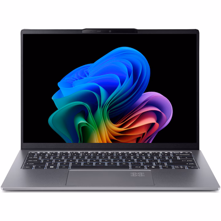 Laptop Acer Swift Go 14 AI OLED SFG14-64-R6AX, Sparkly Silver, cu ecran OLED de 14 inch
