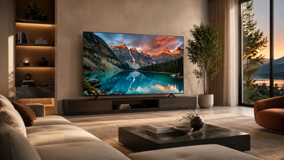 Mai multe televizoare Sony BRAVIA într-un living modern, într-o compoziție editorială pentru ghidul de recomandări
