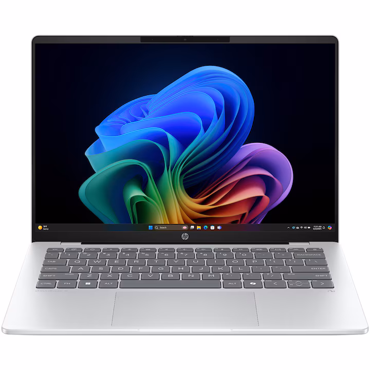 Laptop HP OmniBook 5 NG AI Quadro 25C2, Glacier Silver, cu ecran OLED de 14 inch