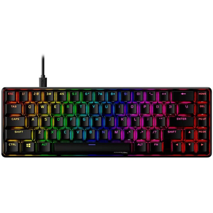 Tastatură gaming HyperX Alloy Origins 65 RGB, neagră, layout compact 65%