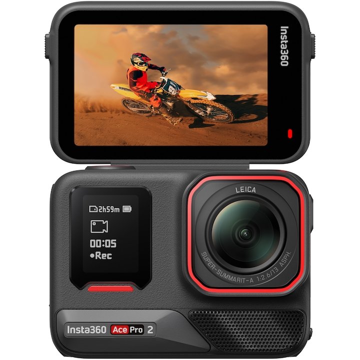 Cameră de acțiune Insta360 Ace Pro 2, cu ecran rabatabil