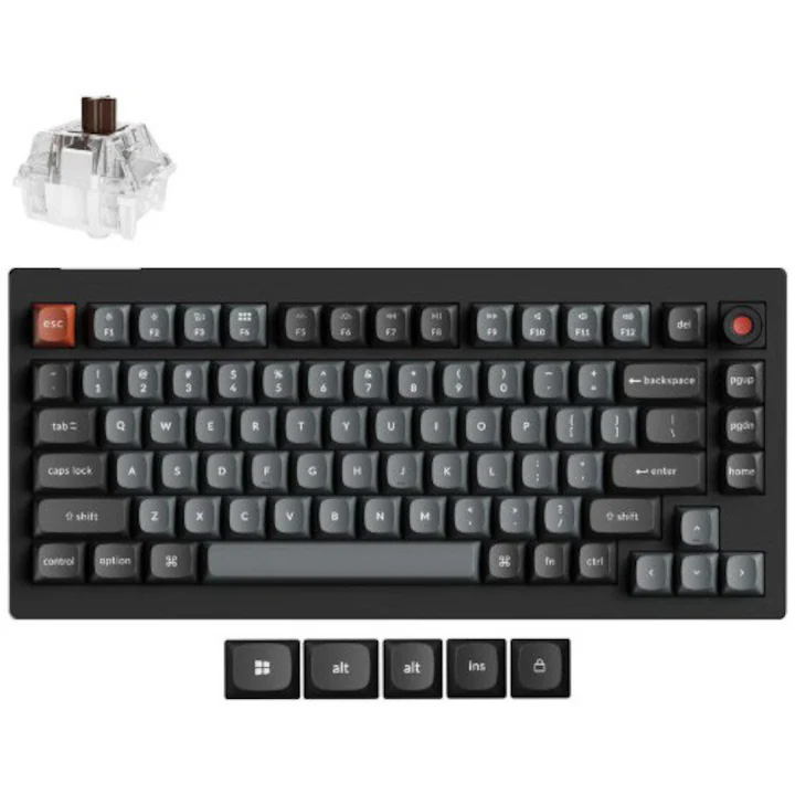 Tastatură mecanică Keychron V1 8K cu switch-uri Brown și layout US