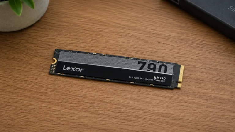 SSD Lexar NM790 1TB așezat pe o masă