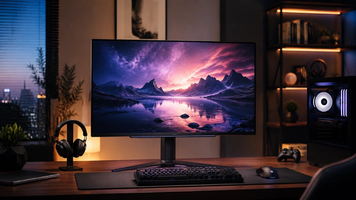 Monitor LG UltraGear 27G850A-B de 27 inch într-un setup de gaming
